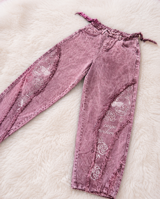 Jeans Rígido ajustable con bordados