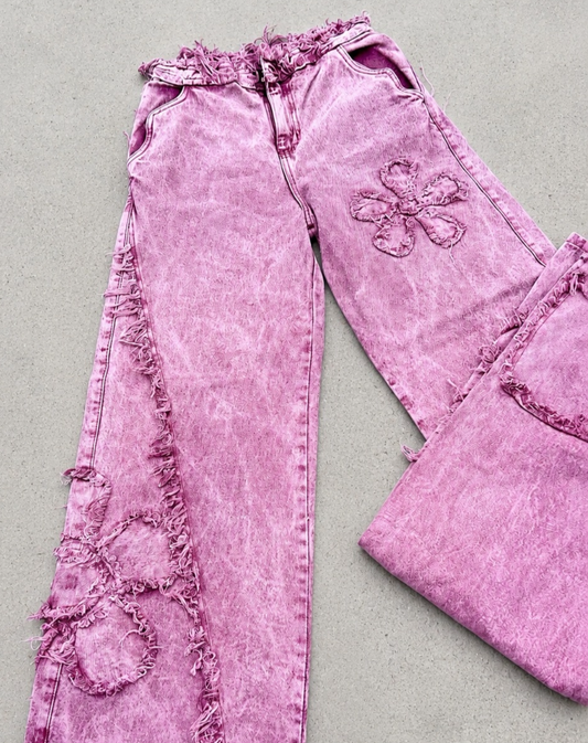 Jeans Wide Leg Floral Urban