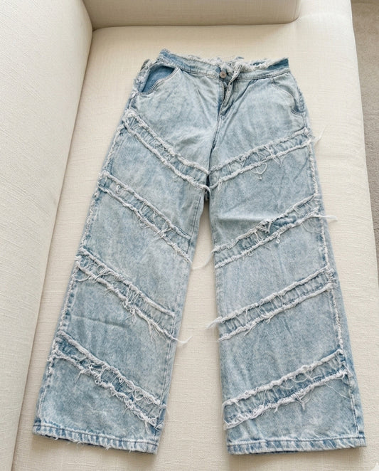 Jeans Wide Leg Patchwork Angular