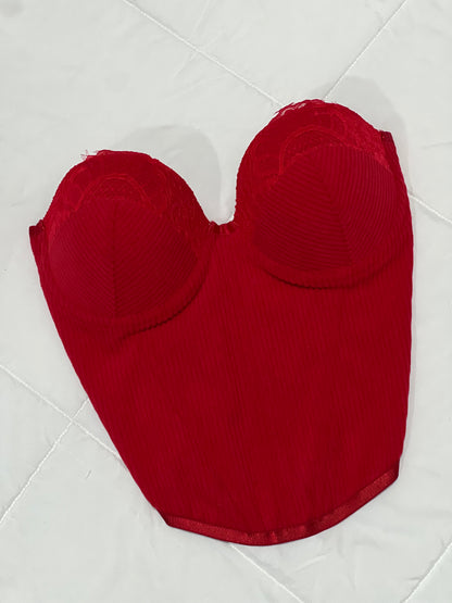 Corset en terciopelo y encaje