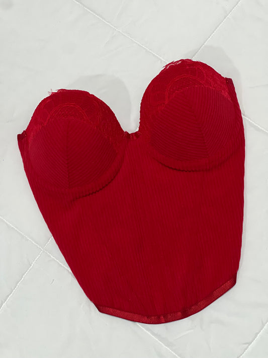 Corset en terciopelo y encaje