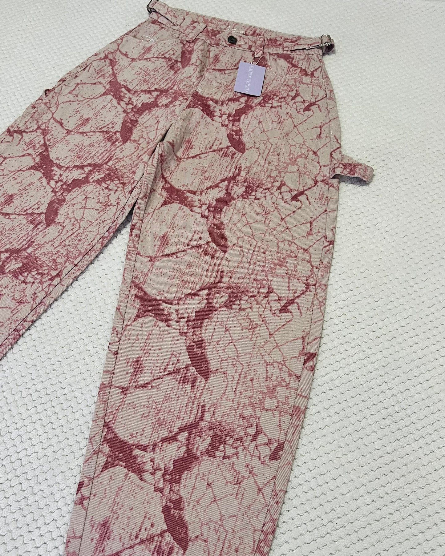 Jeans rosa Rígido