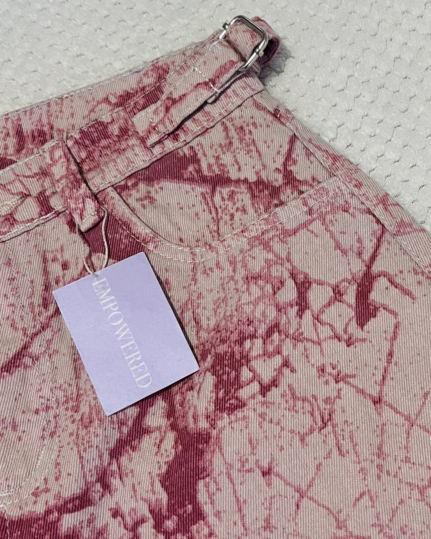 Jeans rosa Rígido